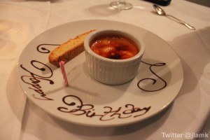 Creme Brulee with birthday inscription