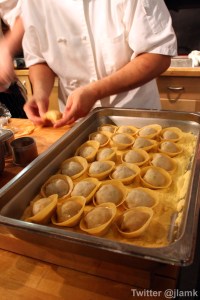 Making tortellinis right in front of you