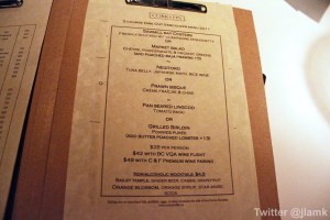 Cork & Fin's Dine Out menu