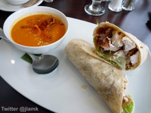 Chicken Caesar Wrap & Carrot+Apple Soup