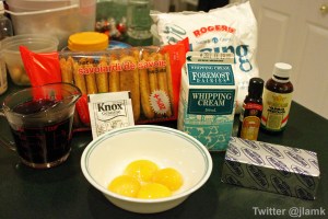 Ingredients for Tiramisu