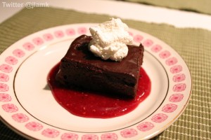 Chocolate Cake with Raspberry Sauce
