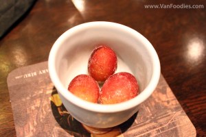 Frozen grapes to close