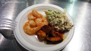 Garlic Beer Prawns, Cocktail Mussels and Immitation Crab & Shrimp Louie