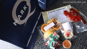 Goodie bag filled with yummy products from participating vendors