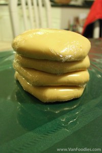 Dough is divided into 4 portions Dough is divided into 4 portions