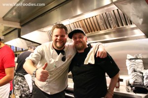 Chef Connor Butler (left) and one of his cooks in the kitchen