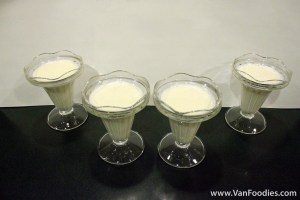 Waiting for panna cotta to cool and set Waiting for panna cotta to cool and set