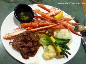 New York Steak with Crab Legs