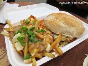 Hot Smoked Salmon Sandwich with Poutine