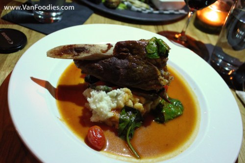Sous vide lamb shank