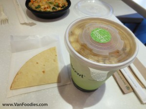 Spicy Lemongrass with a thin slice of pita