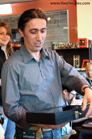 Paul opening the mystery box