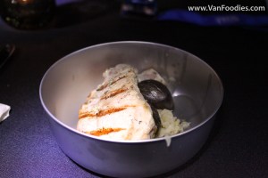 Pork Chop, Roasted Purple Potatoes, Sauerkraut