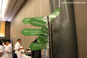 Pointing towards various BC wine regions