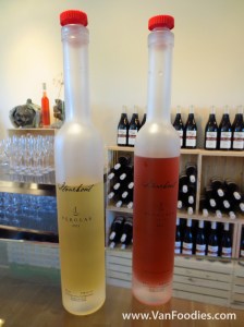 Verglas (left) and Pinotage Ice Wine at Stoneboat