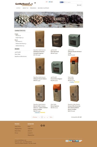GotMyBeans.com Product Listing