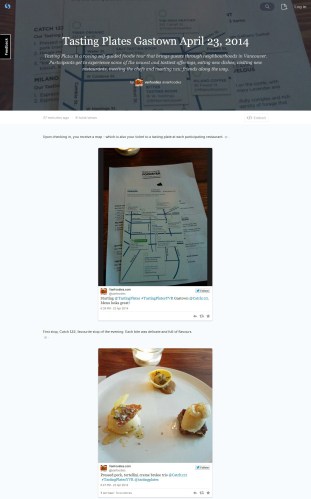 Tasting Plates Gastown 2014 on Storify