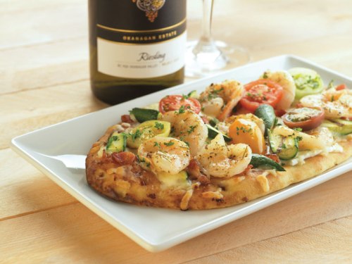 White Spot's Prawn & BC Brie Flatbread