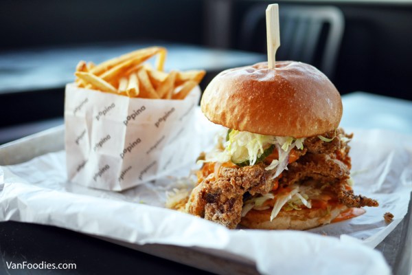 Crispy Chicken Sandwich and Fries, Popina